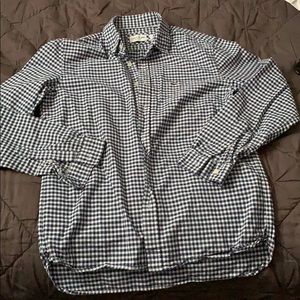 Lacoste men’s blue plaid button down Medium